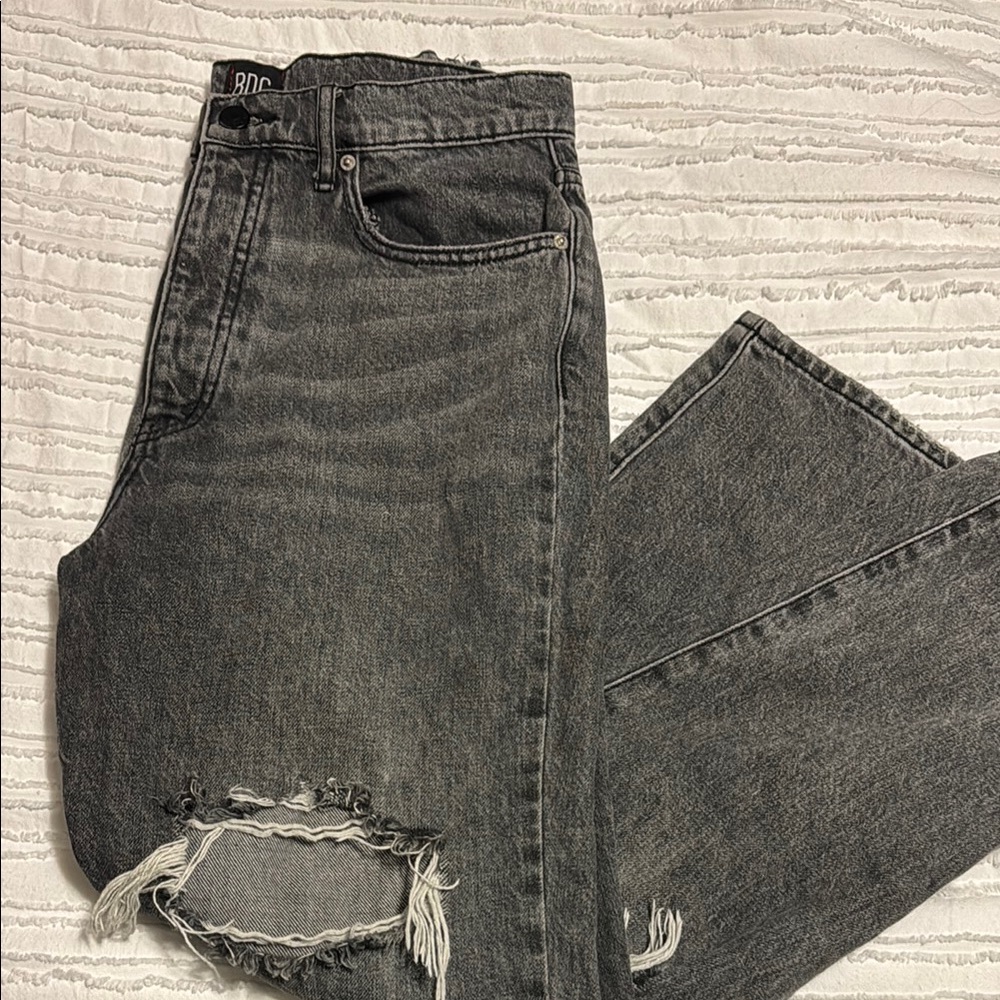 BDG Distressed Gray/Black Jeans
